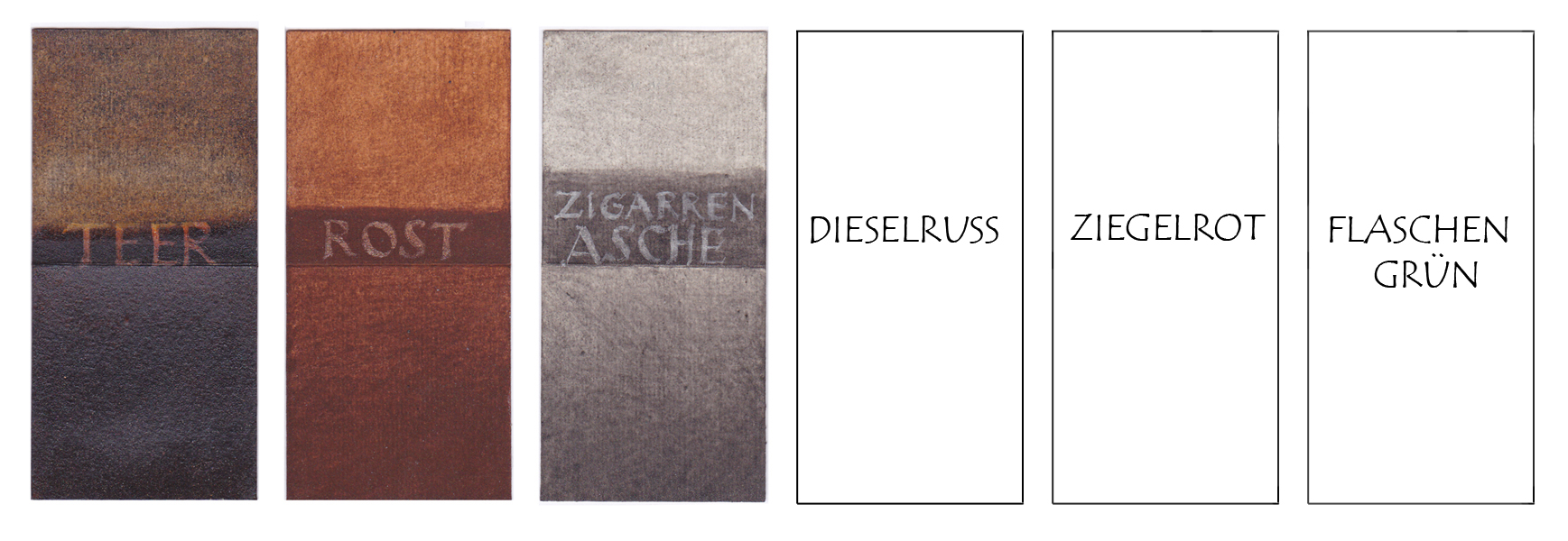 Teer, Rost, Asche
